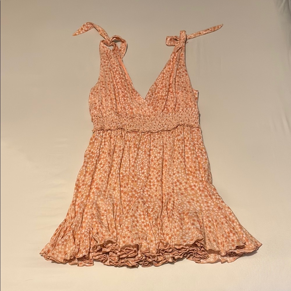 Floral Peach Mini Dress